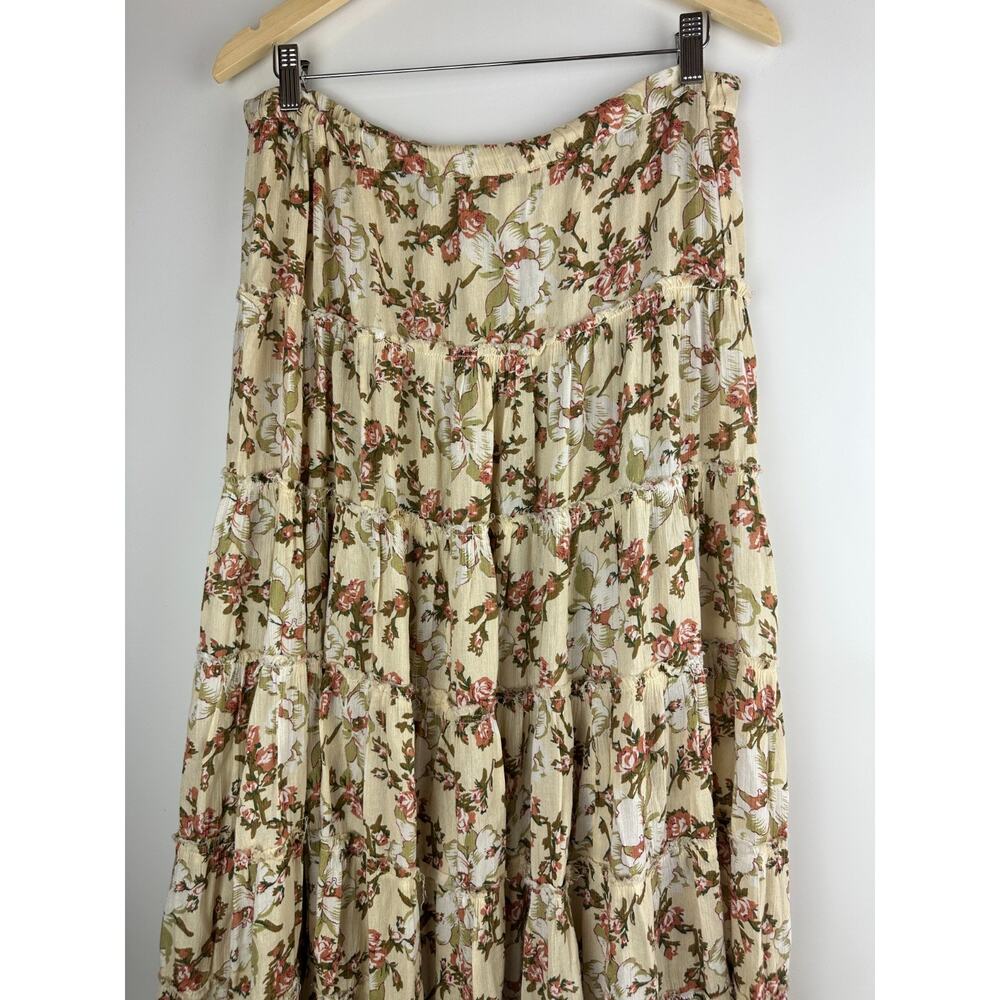Ralph Lauren Denim & Supply Floral Tiered Maxi Skirt Medium Boho Cottagecore - Picture 3 of 16